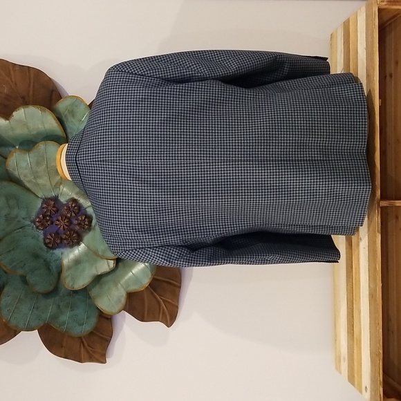 Michael Kors Men's 2 Button Blazer Sport Coat Jacket Navy Steel Blue Tattersall. - Picture 11 of 11